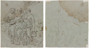Lot a jeho dcery (recto) Náčrt pro Lota a jeho dcery (verze) od circle of Pietro da Cortona