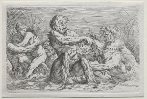 Říční bohové od copy after Salvator Rosa