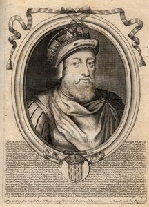Portrét Childeberta I., krále Franků - Král Childebert I. (497-558) - rytina z 