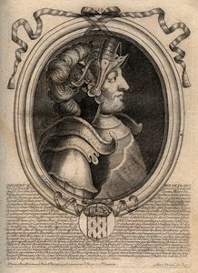 Portrét Childerika II., krále franků v letech 670 až 673 - CHILDERIC II 655-675 Král Merovejců z Francie a Austrasie - rytina z 