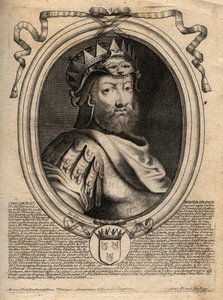 Portrét Childerica I., krále Salianských franků (436-481) - CHILDERIC I Král Salianských Franků - rytina z 