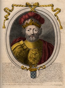 Portrét Eudes (Odon) (v. 860 - 898), hrabě z Paříže a Troyes, tehdejší král Francie - EUDES hrabě z Paříže zvolený na francouzský trůn po sesazení Karla císaře - rytina z 
