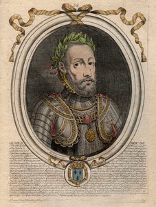 Portrét Jindřicha II. (1519-1559) Francouzský král - Jindřich II. (1519-59), francouzský král - rytina z 