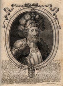 Portrét Huguese I. Capeta (asi 941 - 996), vévody francouzského a poté krále Francie - Portrét Huguese I. Capeta (asi 941-996), francouzského krále - rytina z 
