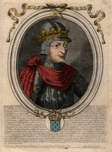 Portrét Jana II. Dobrého (1319-1364), francouzského krále - Portrét Jana II., "Dobrého" (1319-64) Francouzského krále - rytina z "Les Augustes Representations de tous les Kings de France od Pharamonda po Ludvík XIV. 