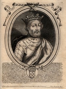 Portrét Ludvíka VIII. (1187 - 1226), francouzského krále - Ludvíka VIII. (1187-1226) francouzského krále - rytina z 