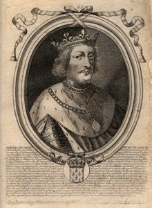 Portrét Filipa VI. z Valois (1294 - 1350), francouzského krále - Filip VI. z Valois (1293-1350) Francouzský král - rytina z 
