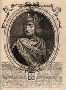 Portrét Saint Louis (Saint-Louis, Louis IX (1214-1270) - Saint Louis IX (1214-70) francouzský král - rytina z 