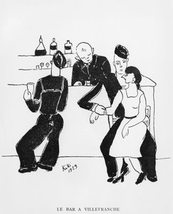 Bar ve Villefranche, ilustrace z knihy "Kiki