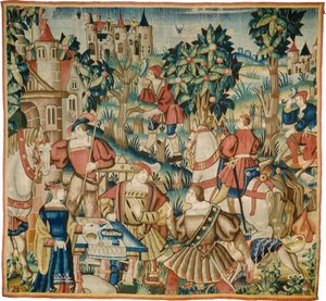 Návrat z lovu od design and cartoon Flemish 16th Century, probably Tournai; woven in Tournai in an undetermined workshop