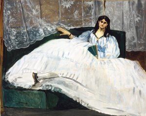 Žena s vějířem od Édouard Manet