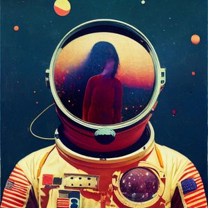 Abstraktní malba astronautů ve vesmíru, Wall Art | Obrazy na plátně