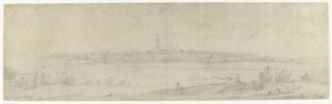 Pohled na Naarden, 1672 Fotografie kreseb francouzské invaze do Nizozemska v roce 1672 od Adama Franse van der Meulena dochované v Manufacture des Gobelins (název série)