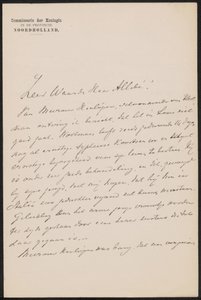 Dopis Augustu Allebému od jonkheer Gijsbert van Tienhoven