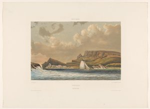 Caracasbaai Curacao. Caraccas Baai (název na objektu) od jonkheer Jacob Eduard van Heemskerck