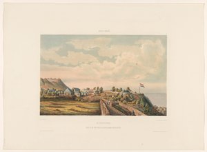 Svatý Eustatius Svatý Eustatius. Pohled na Fort Oranje, kráter, pořízený z fary (název na objektu)
