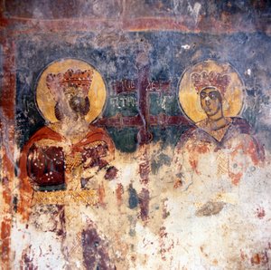 Fresky v byzantském kostele Agios Georgios od Theodore Charles Ange Coquelin
