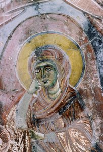 Madonna, freska v kostele Agios Georgios, Mourne, Kréta, Řecko (foto) od Unbekannt Unbekannt