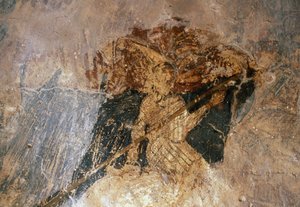 Muž na koni, freska v kostele Agios Georgios, Komitades, Kréta, Řecko (foto) od Unbekannt Unbekannt