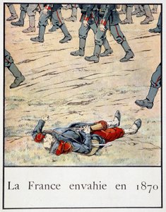 Francie napadla v roce 1870 (voják mrtvý na bitevním poli) - v „“ Petite histoire de France“ od Jacquese Bainvilla, ed. Hříva od pseudonym for Onfray de Breville Jacques Job