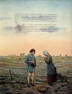 Historie Francie ve středověku (středověk): Král Ludvík XI. říká, že Rozvážný (1423-1483) zavádí modlitbu anděla. Ilustrace Jacques Marie Gaston Onfray de Breville dit JOB (1858-1931) od pseudonym for Onfray de Breville Jacques Job