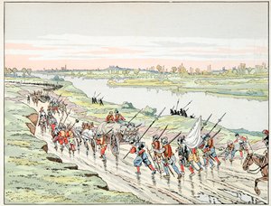 Ilustrace převzatá z knihy „“Le bon roy Henri””, ilustrovaná Jacquesem Marie Gaston Onfray de Breville dit JOB (1858-1931): Henri IV je o Paříži - Soukromá sbírka od pseudonym for Onfray de Breville Jacques Job