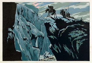 Jacques Marie Gaston Onfray de Breville zvaný JOB (1858 - 1931); Ilustrace z knihy „Les epees de France“: Smrt Rolanda v Roncesvalles v roce 778; Coll, Part. od pseudonym for Onfray de Breville Jacques Job