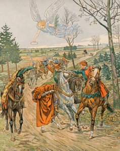 Jacques Marie Gaston Onfroy de Breville dit JOB (1858-1931) - Historie Belgie: Saint Albert z Lovaně (asi 1166-1192), princ z Lutychu je v roce 1192 zavražděn šekary císaře Jindřicha VI., Soukromá sbírka od pseudonym for Onfray de Breville Jacques Job