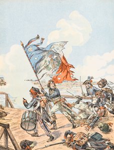 Jacques Marie Gaston Onfroy de Breville dit JOB (1858-1931) - Napoleon Bonaparte u mostu Arcole v roce 1796, soukromá sbírka od pseudonym for Onfray de Breville Jacques Job