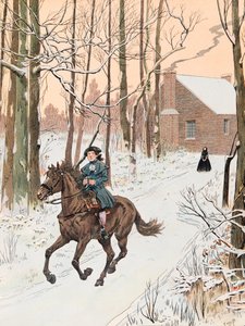 Jacques Marie Gaston Onfroy de Breville dit JOB (1858-1931) - Mladý George Washington (1732 - 1799) odešel z rodinného domu v roce 1740 do Old Field School, Private Collection od pseudonym for Onfray de Breville Jacques Job
