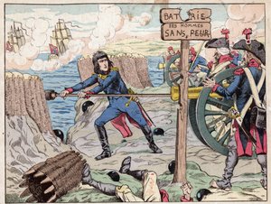 NAPOLEON AT TOULON - (Toulon Siege) 1793 - litografie Job (Jacques Onfroy de Breville) z „“Le Grand Napoleon des Petites Enfants“““ 1893 od pseudonym for Onfray de Breville Jacques Job