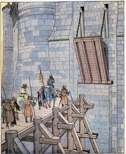 Otevřete se, je to francouzské štěstí! (neboli „Otevřete, to je neštěstí král Francie!“) Slova francouzského krále Filipa VI. dit Philippe de Valois (1293-1350) dorazí před most Levis u zámku de Broye u Crecy. Byl zraněn v Battl od pseudonym for Onfray de Breville Jacques Job