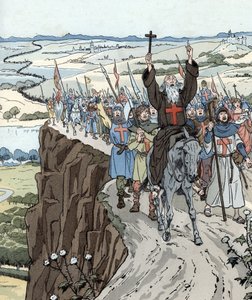 Petr Poustevník vedl první křížovou výpravu (1096) s výkřikem „Bůh to chce!“