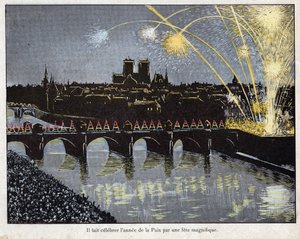 fete de la Paix le 18 brumaire an X (9/11/1801) - Napoleon uspořádal velkolepý festival na oslavu roku míru, 9. listopadu 1801 - litografie Joba (Jacques Onfroy de Breville) z „“ Le Grand Napoleon des Petites Děti“““ 1893 od pseudonym for Onfray de Breville Jacques Job