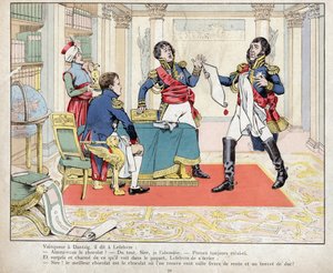 Vainqueur a Dantzig, il dit a Lefebvre: "Napoleon a Lefebvre v obležení Gdaňsku, 24. května 1807" litografie od Joba