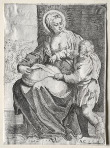 Madona s bílým havranem od school of Annibale Carracci