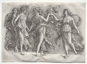 Čtyři tančící múzy, c. 1497. od the so called Premier Engraver