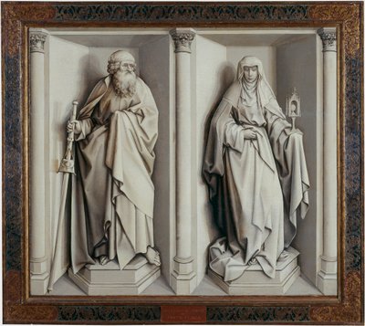 "Svatba Panny Marie"" Verso Malba na dřevě od Roberta Campina, známého jako Mistr Flemalle (1375-1444) 1420 Rozměr 0,77x0,88 m Madrid, Muzeum Prado --- Sňatek Panny Marie. Malba na dřevo od Roberta Campina známého jako Mistr Flemalle (1375- od Master of Flémalle