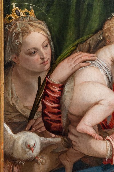 Madonna und Jesuskind zwischen S. Katharina von Alexandrien und Petrus (Detail) von (1528-88) Veronese
