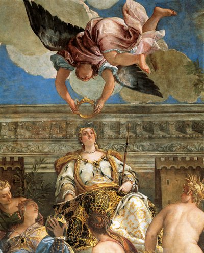 Apoteóza Benátek od Paola Veronese (1528-1588), freska, detail, Sala del Maggior Consiglio (síň Velké rady), Palazzo Ducale, Benátky od (1528 88) Veronese