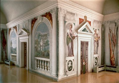 Krajiny a hudebníci Freska od Paola Veronese (Paolo Caliari) (1528-1588) 1561 cca. Maser (Treviso), Villa Barbaro od Veronese
