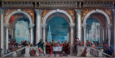 Jídlo v Levi Painting od Paola Veronese Caliariho (1528-1588) 1573 Rozměr 5,51 x 13,1 m Benátky, Gallerie del 
