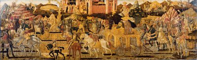 Davidův triumf (tempera a stříbro na zlatém základním panelu) od (15th c.) Giovanni di Ser Giovanni