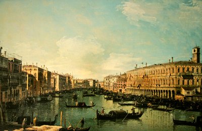 Canal Grande, Benátky, při pohledu na sever od mostu Rialto (olej na plátně) od Canaletto