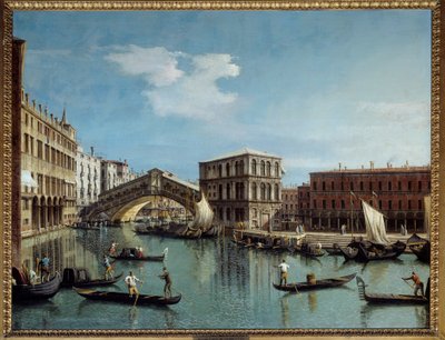 Le pont du Rialto a Benátský obraz od Antonia Canal Dit Il Canaletto (1697-1768) 18. století Sun. 1,19x1,54 m - Most Rialto v Benátkách. Obraz Antonia Canala s názvem Canaletto (1697-1768) od Canaletto