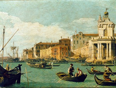 Punta della Dogana a Giudecca Canal, Benátky (olej na plátně od Canaletto