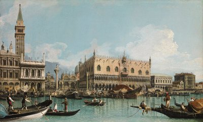 Molo poblíž náměstí Piazza San Marco v Benátkách, od Canaletto (1697-1768). Olej na plátně, c. 1729. Sbírka Ablo od Canaletto