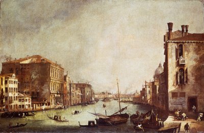 Pohled na Canal Grande ze San Vio (olej na plátně) od Canaletto