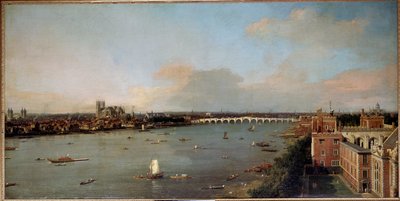 Pohled na Londýn a Temži v 18. století Malba Antonia Canala známá jako Canaletto (1697-1768) 18. století - Lobkowiczké sbírky, Lobkowiczký palác, Praha - Rozměry Výška: 118 cm (46,5 palce). Šířka: 238 cm (93,7 palce) od Canaletto