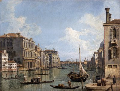 Pohled na Canal Grande směrem k Punta della Dogana z Campo San Vio od Canaletto
